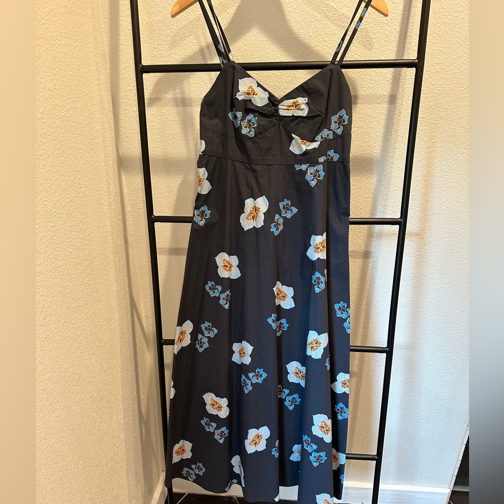 No. 6 Store Blue Floral Midi Dress